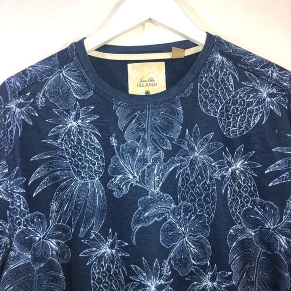 Tasso Elba Island Pacific Blue Tropical Short Sleeve T Shirt Size Large - Picture 4 of 11